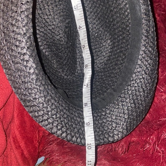 La  Vien Rose black straw Sunhat - Picture 7 of 9